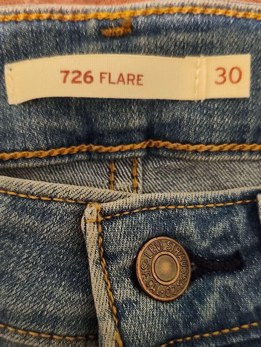 Levi's 726 Blue Flared Jeans - 30 Summer, Spring, Casual, Boots, Boho - Picture 4 of 5
